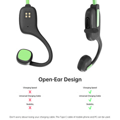 IFECCO X11-Green Kids Open Ear Headphones - Kids Girls Bluetooth 5.3 Conduction Headphones with Mic,Ultra-Light,IPX5 Waterproof and Safer for Children Wireless Headphones,Perfect for School Travel Gifts (Green)