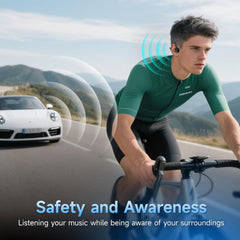 IFECCO Bone Conduction Headphones Bluetooth 5.4 - Wireless Open Ear Headphones with Mic,IPX6 Waterproof Bone Conduction Earbuds 10H Playtime for Cycling Running Bicycle Hiking