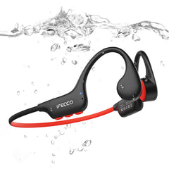 IFECCO X27-Black Swimming Headphones Bluetooth 6.0 - IP68 Waterproof Bone Conduction Headphones,Swimming Earbuds Underwater with 8G MP3 for Running Cycling Sports