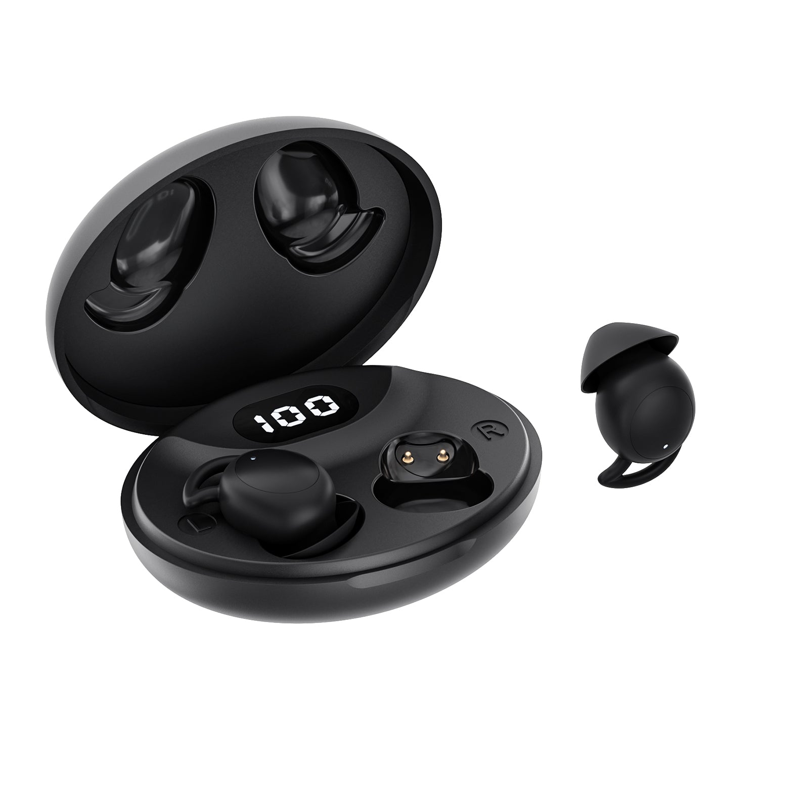 IFECCO S13-Black Invisible Sleep Earbuds - Small Wireless Sleep Headphones for Side Sleepers,Comfortable Blocking Noise,IPX6 Waterproof Wireless Headphones for Sleeping (Black)