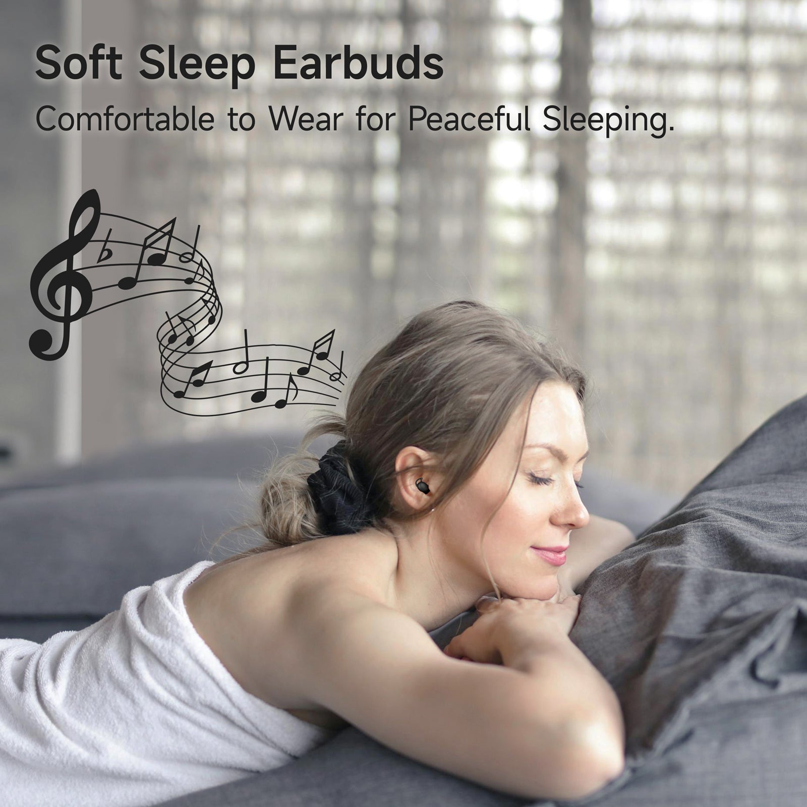 IFECCO S13-Black Invisible Sleep Earbuds - Small Wireless Sleep Headphones for Side Sleepers,Comfortable Blocking Noise,IPX6 Waterproof Wireless Headphones for Sleeping (Black)