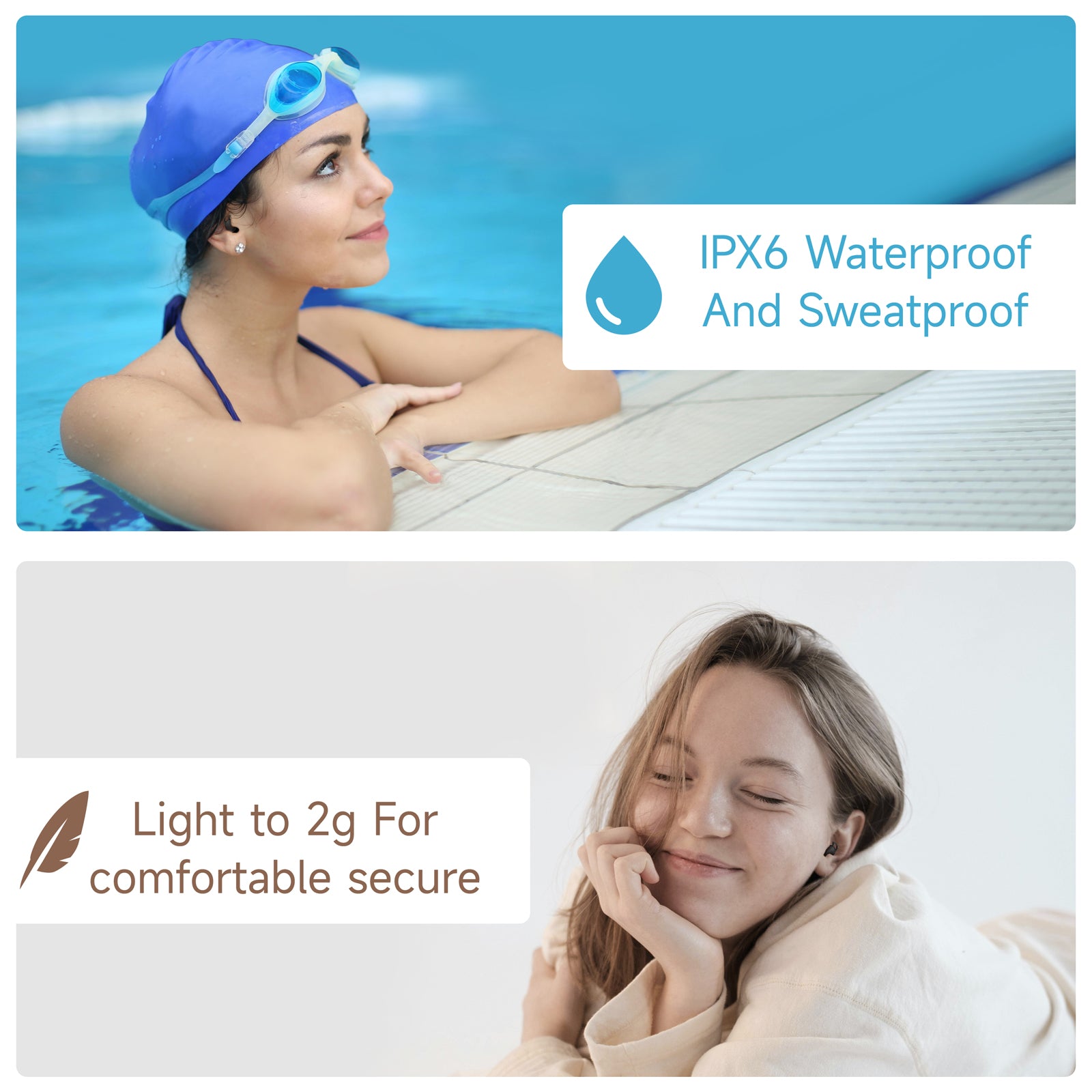 IFECCO S13-Black Invisible Sleep Earbuds - Small Wireless Sleep Headphones for Side Sleepers,Comfortable Blocking Noise,IPX6 Waterproof Wireless Headphones for Sleeping (Black)