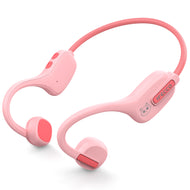 IFECCO Kids Open Ear Headphones - Kids Girls Bluetooth 5.3 Conduction Headphones with Mic,Ultra-Light,IPX5 Waterproof and Safer for Children Wireless Headphones,Perfect for School Travel Gifts (Pink)
