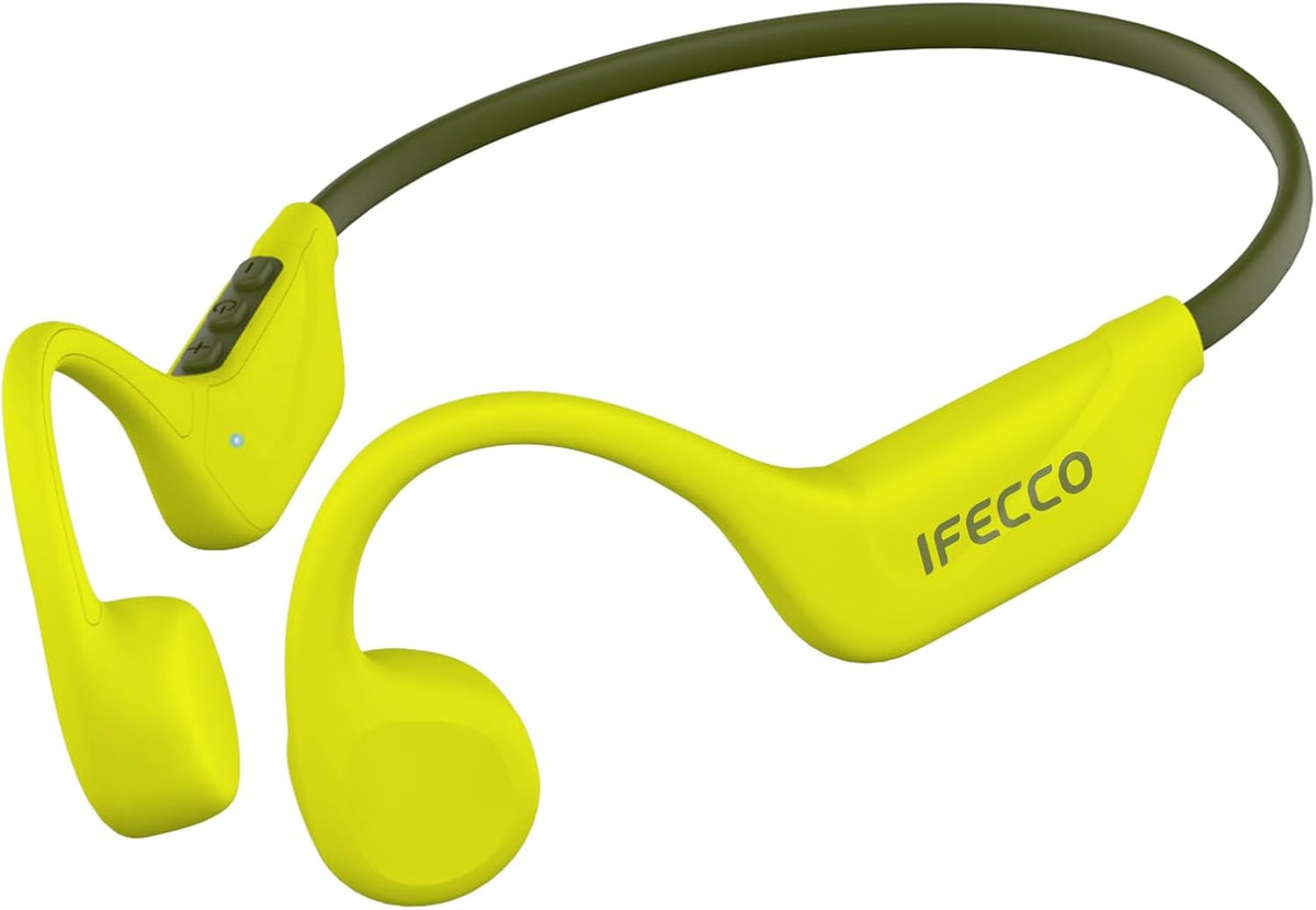 IFECCO X25 Bone Conduction Headphones Bluetooth 5.4 - Wireless Open Ear Headphones with Mic,IPX5 Waterproof Bone Conduction Earbuds 10H Playtime for Cycling Running Hiking Bicycle