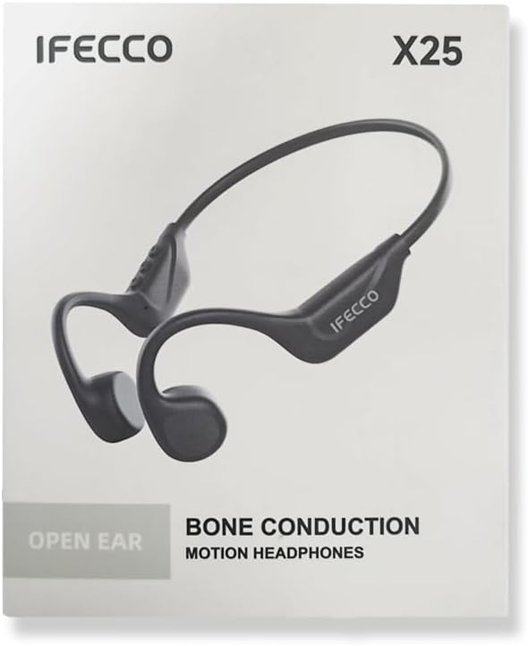 IFECCO Bone Conduction Headphones Bluetooth 5.4 - Wireless Open Ear Headphones with Mic,IPX5 Waterproof Bone Conduction Earbuds 10H Playtime for Cycling Running Hiking Bicycle