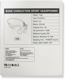 IFECCO Bone Conduction Headphones Bluetooth 5.4 - Wireless Open Ear Headphones with Mic,IPX5 Waterproof Bone Conduction Earbuds 10H Playtime for Cycling Running Hiking Bicycle