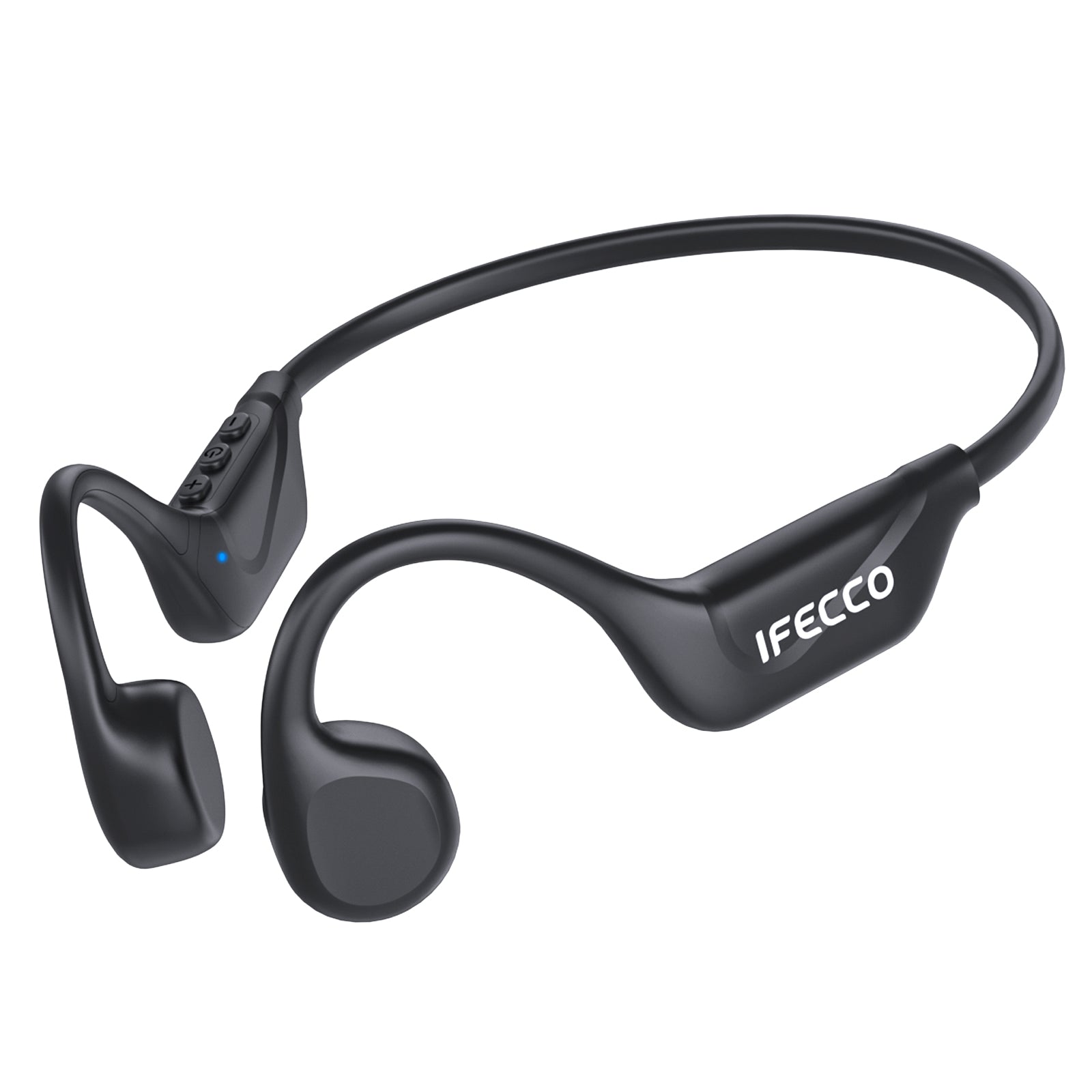 IFECCO X25-Black Bone Conduction Headphones Bluetooth 5.4 - IPX5 Waterproof Bone Conduction Earbuds with Mic,Open Ear Wireless Sport Headphones for Cycling Running Hiking