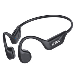 IFECCO X25-Black Bone Conduction Headphones Bluetooth 5.4 - IPX5 Waterproof Bone Conduction Earbuds with Mic,Open Ear Wireless Sport Headphones for Cycling Running Hiking