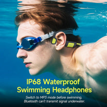Load image into Gallery viewer, IFECCO Swimming Headphones Underwater - IP68 Waterproof Bone Conduction Headphones Bluetooth 5.4,Open Ear Earbuds with 32GB MP3 Player Memory for Swimming Running Cycling