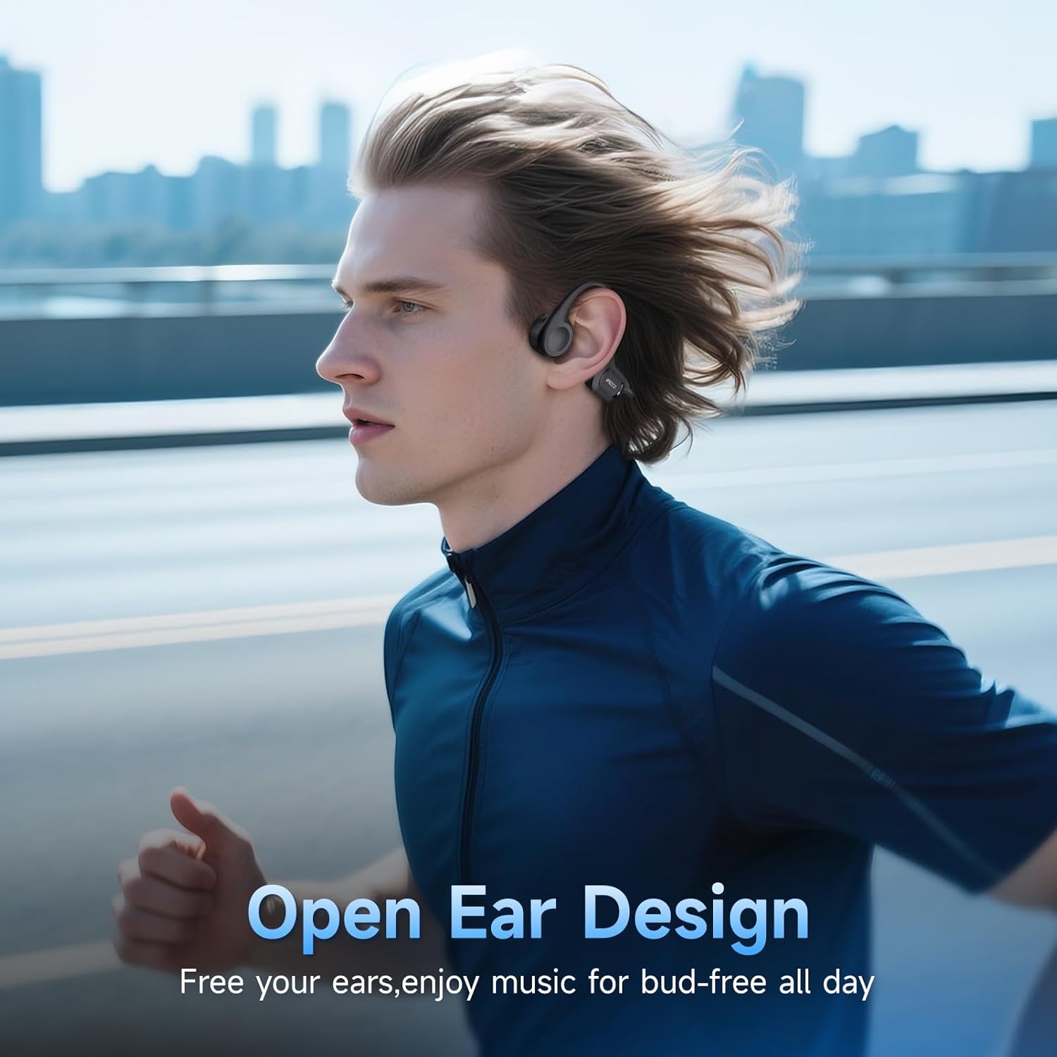 IFECCO Bone Conduction Headphones Bluetooth 5.4 - Wireless Open Ear Headphones with Mic,IPX6 Waterproof Bone Conduction Earbuds 10H Playtime for Cycling Running Bicycle Hiking