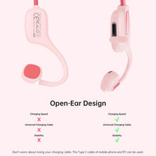 Load image into Gallery viewer, IFECCO Kids Open Ear Headphones - Kids Girls Bluetooth 5.3 Conduction Headphones with Mic,Ultra-Light,IPX5 Waterproof and Safer for Children Wireless Headphones,Perfect for School Travel Gifts (Pink)