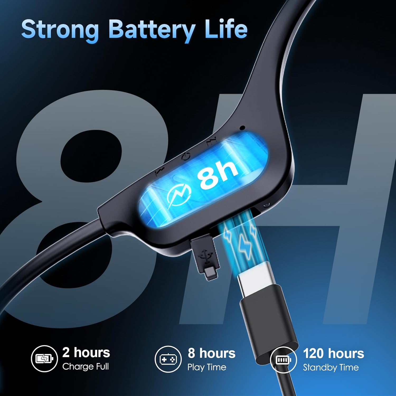 IFECCO Bone Conduction Headphones Bluetooth 5.4 - Wireless Open Ear Headphones with Mic,IPX6 Waterproof Bone Conduction Earbuds 10H Playtime for Cycling Running Bicycle Hiking