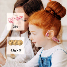 Load image into Gallery viewer, IFECCO Kids Open Ear Headphones - Kids Girls Bluetooth 5.3 Conduction Headphones with Mic,Ultra-Light,IPX5 Waterproof and Safer for Children Wireless Headphones,Perfect for School Travel Gifts (Pink)