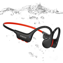 IFECCO X27-Black Swimming Headphones Bluetooth 6.0 - IP68 Waterproof Bone Conduction Headphones,Swimming Earbuds Underwater with 8G MP3 for Running Cycling Sports