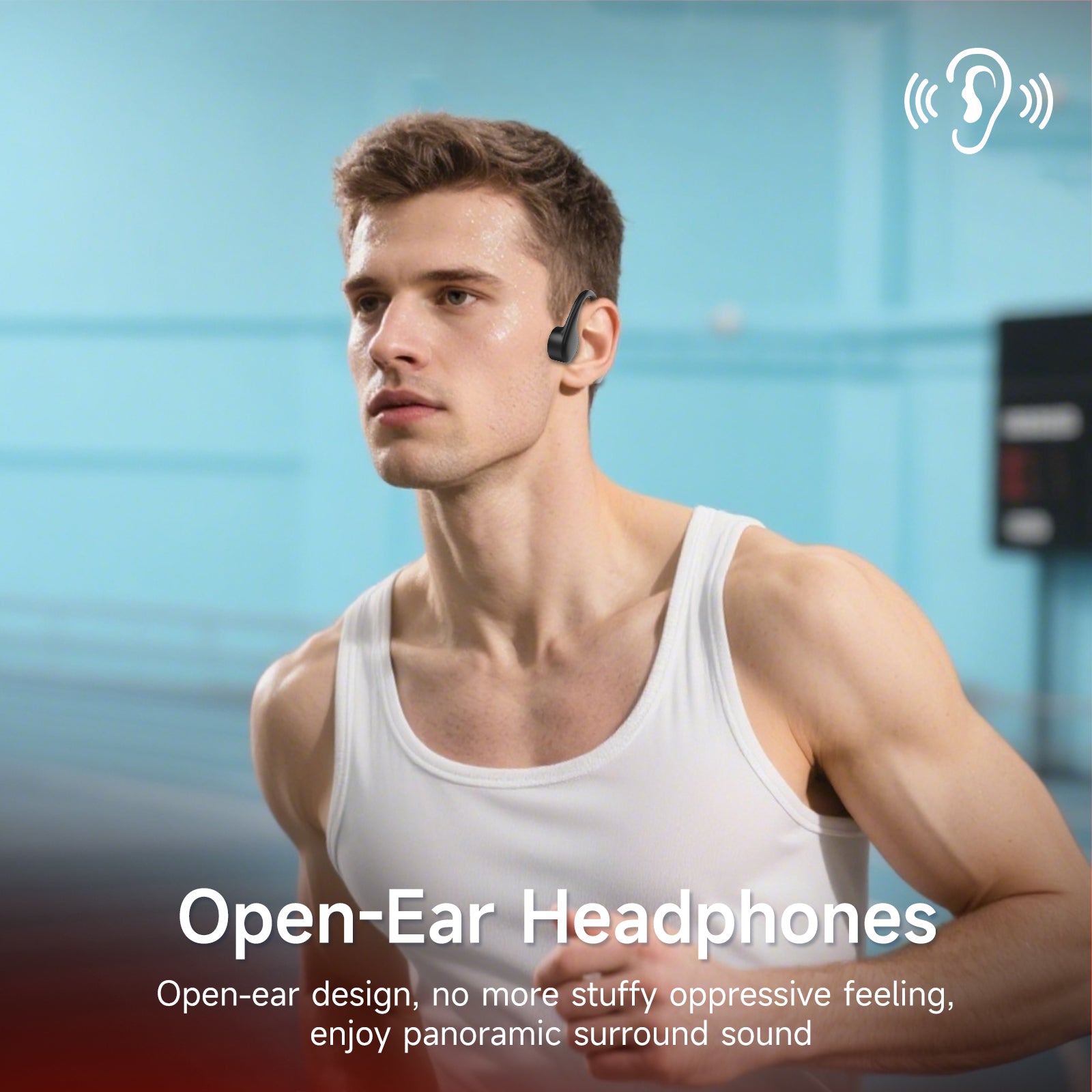 IFECCO X27-Black Swimming Headphones Bluetooth 6.0 - IP68 Waterproof Bone Conduction Headphones,Swimming Earbuds Underwater with 8G MP3 for Running Cycling Sports